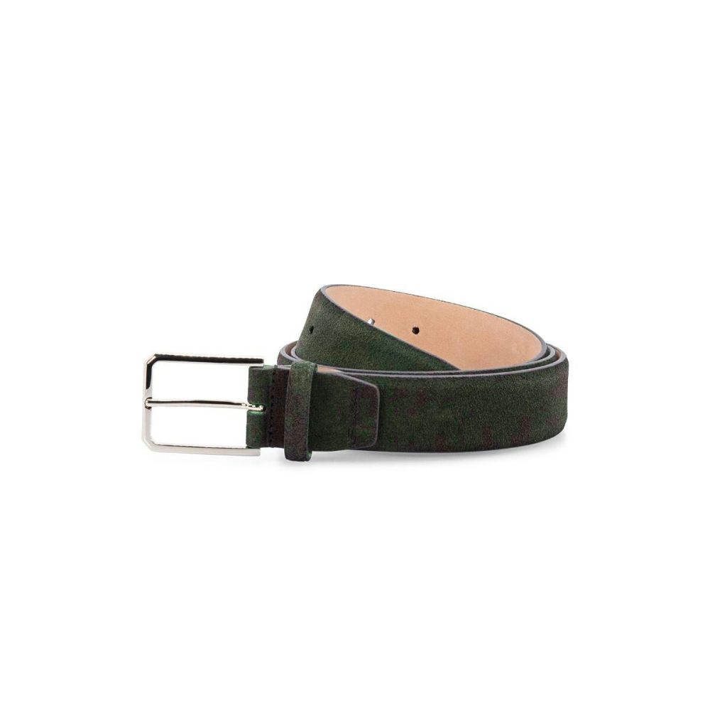 Santoni - Donkergroene Suede riem