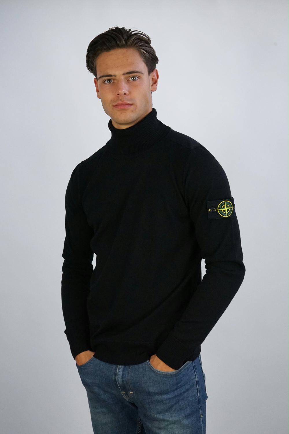 adverteren De databank bloem Stone Island - Donkerblauwe Light coltrui - Zoetelief Mode