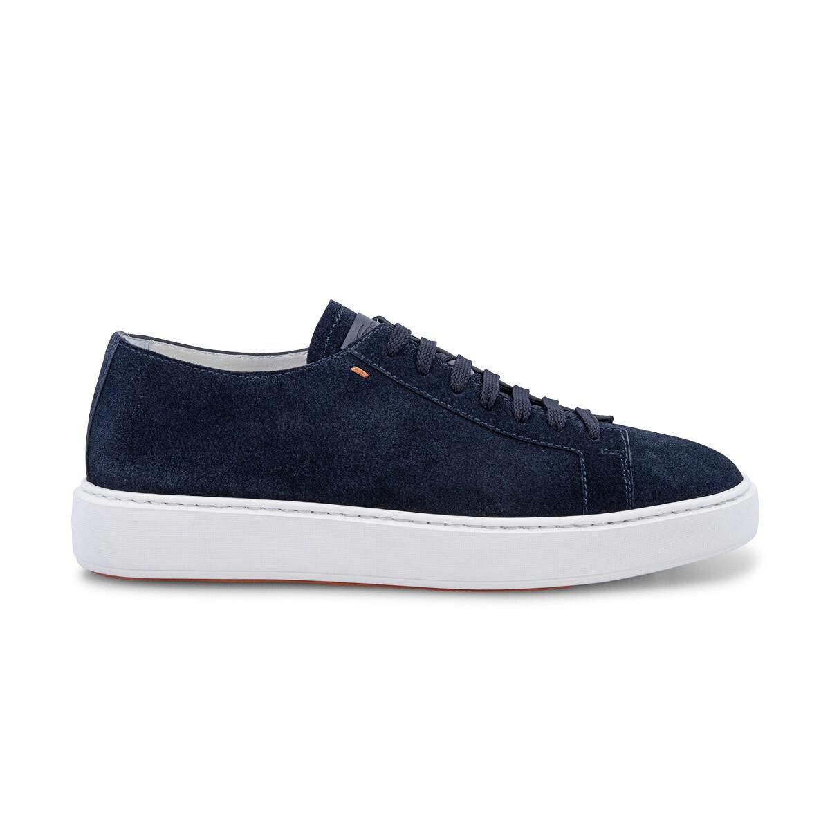 Santoni Donkerblauwe Suede sneakers Zoetelief Mode
