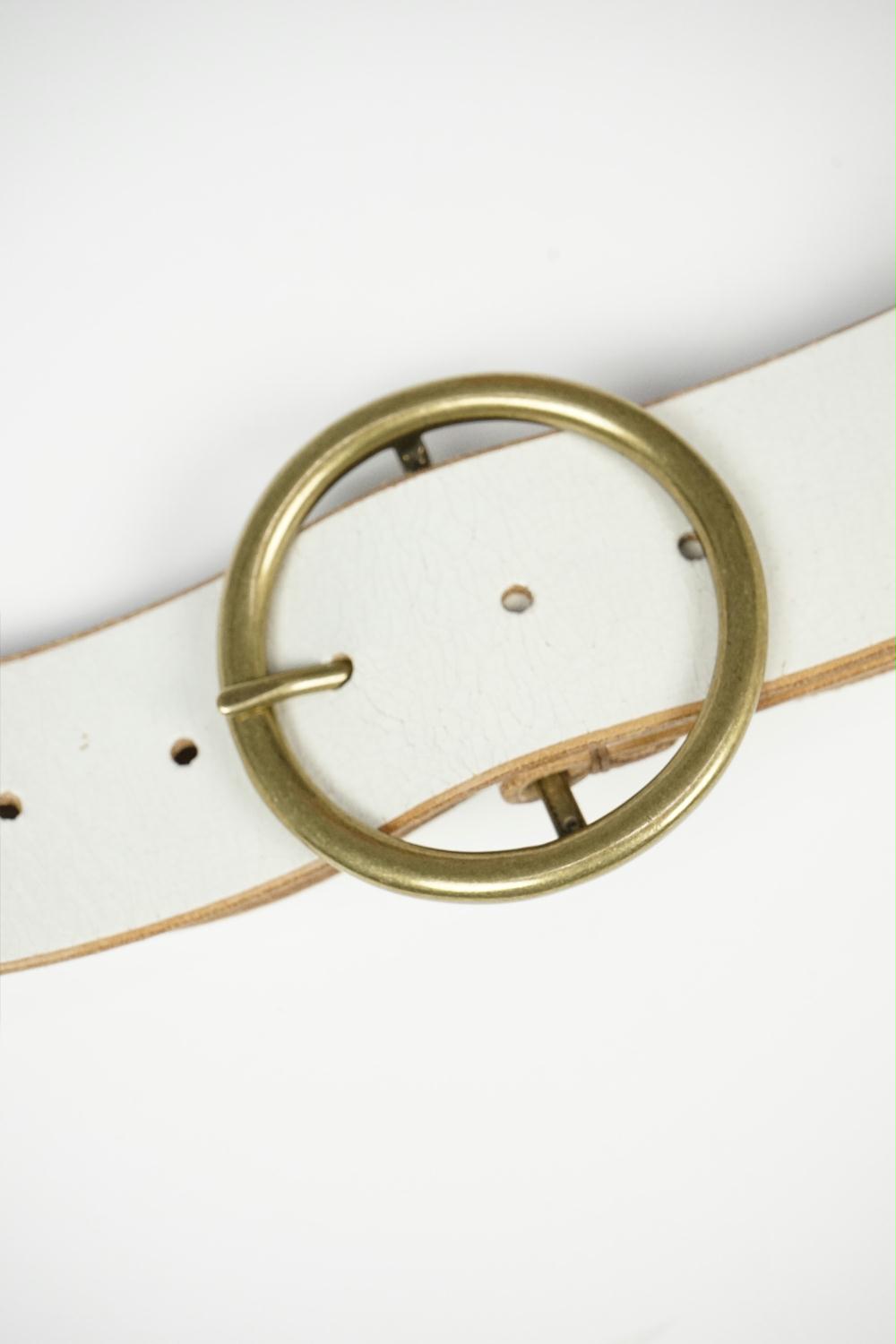 Post & Co. - Witte gevlochten riem