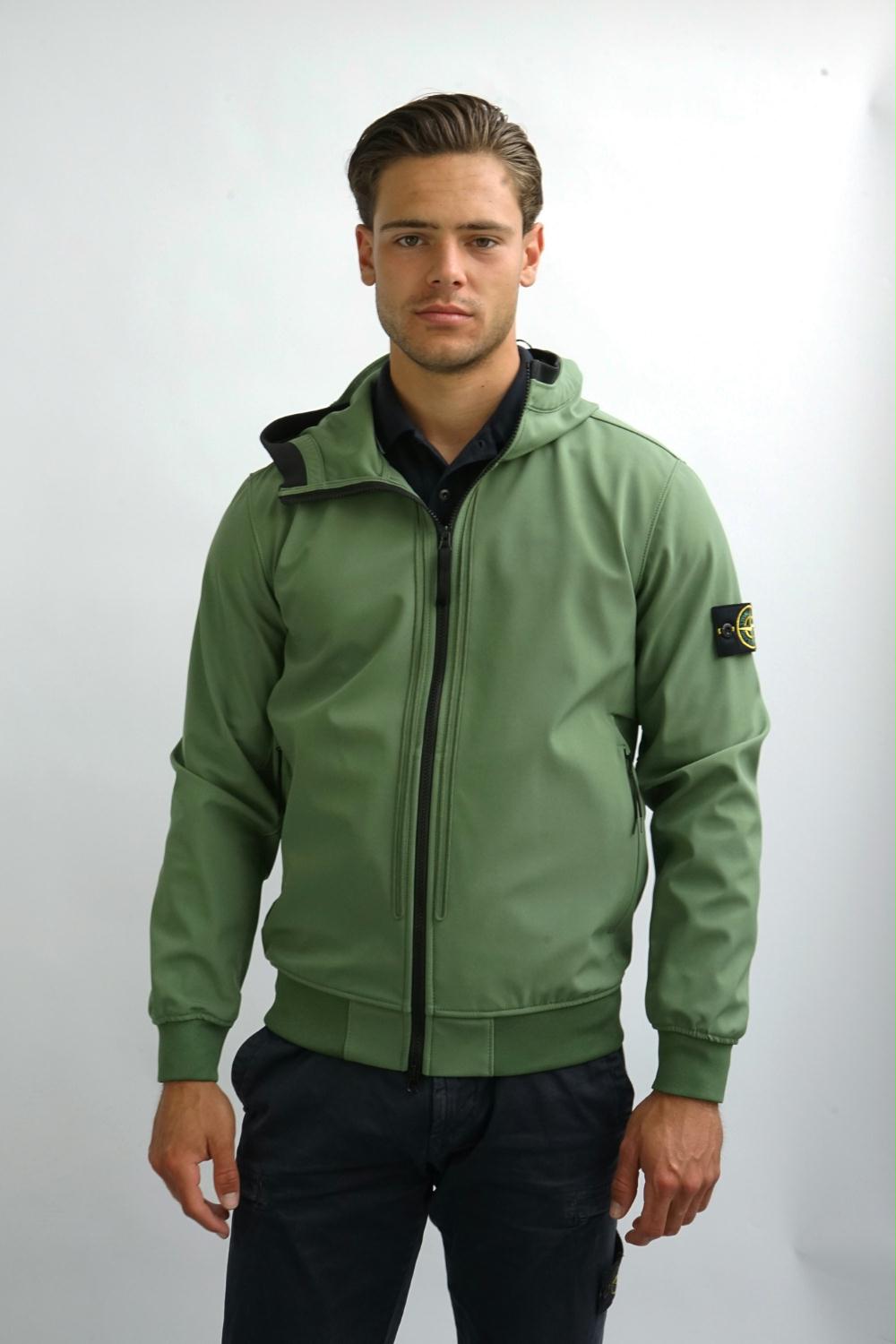 verraden Doe herleven de jouwe Stone Island - Groene Light Soft Shell jas - Zoetelief Mode