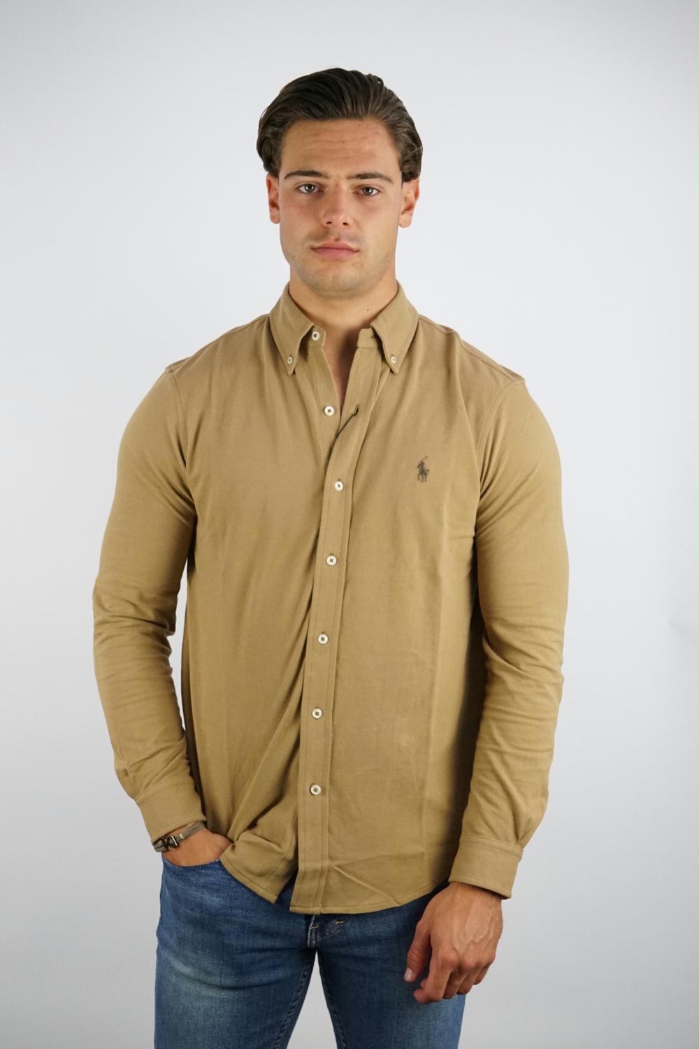 Polo Ralph Lauren - Beige overhemd - Zoetelief Mode