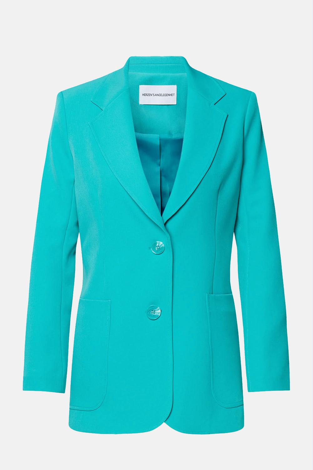 Herzen's Angelegenheit - Fabric Aqua Blazer