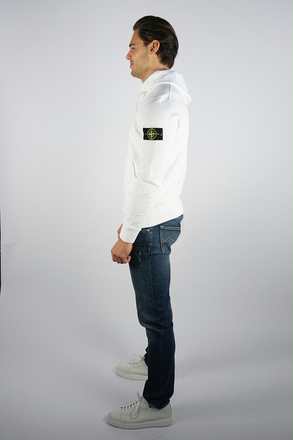 Witte stone island hoodie cheap