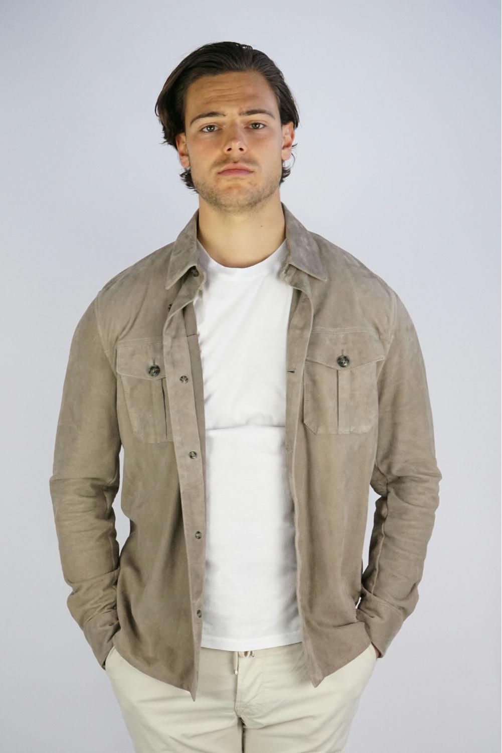 Afname faillissement Startpunt Barba Napoli - Camicia Suede Overshirt - Zoetelief Mode