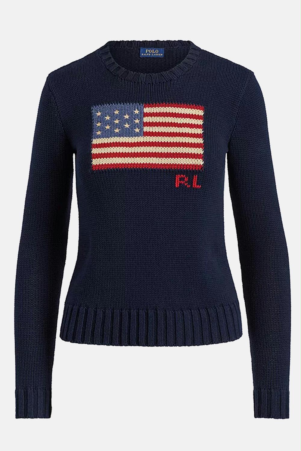 Tegenstrijdigheid Werkgever gerucht Polo Ralph Lauren - Flag Cotton Polo Sweater - Zoetelief Mode