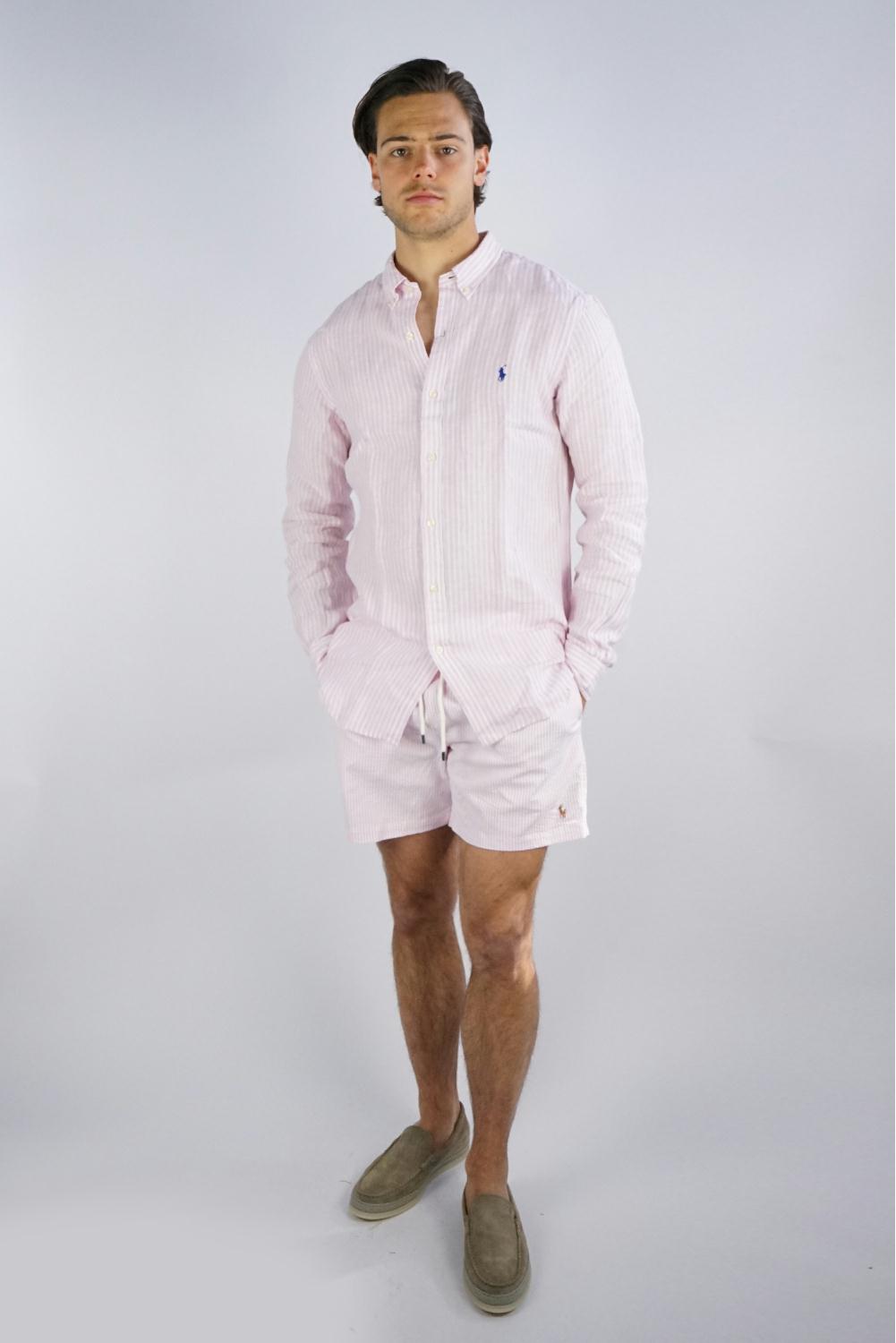 Slaapkamer Hol Verplicht Polo Ralph Lauren - Striped Linen Slim-Fit Shirt - Zoetelief Mode