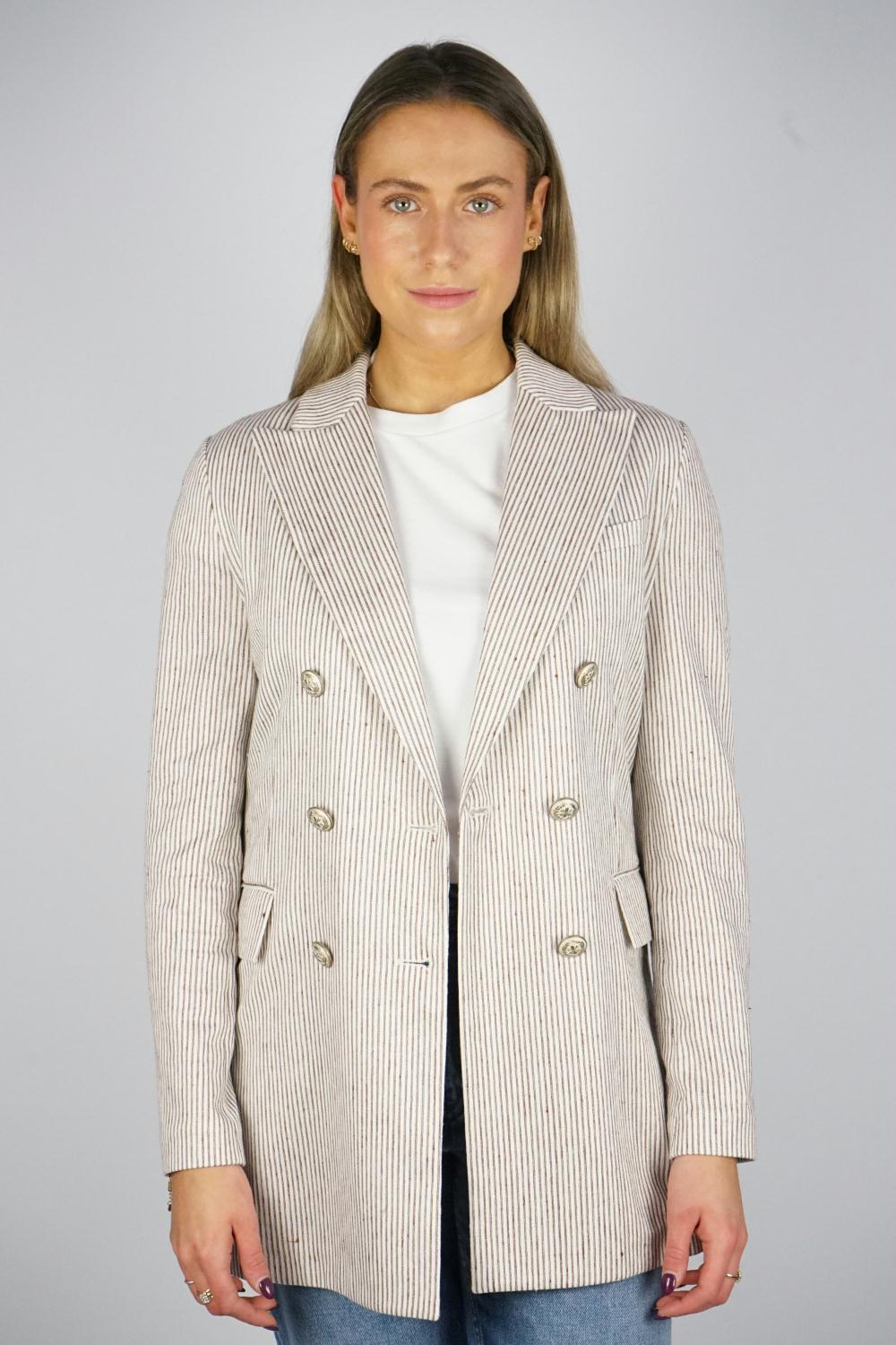 Circolo - Brunette Linen Cotton Blazer