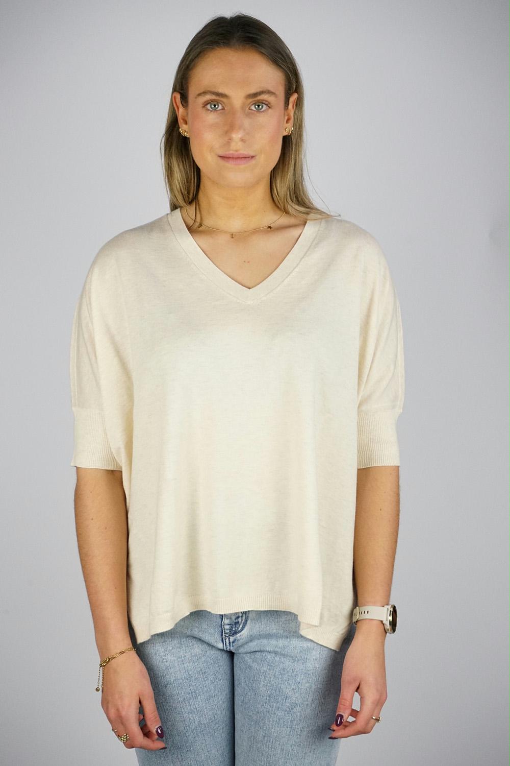 Repeat - Ivory Cotton Cashmere Top