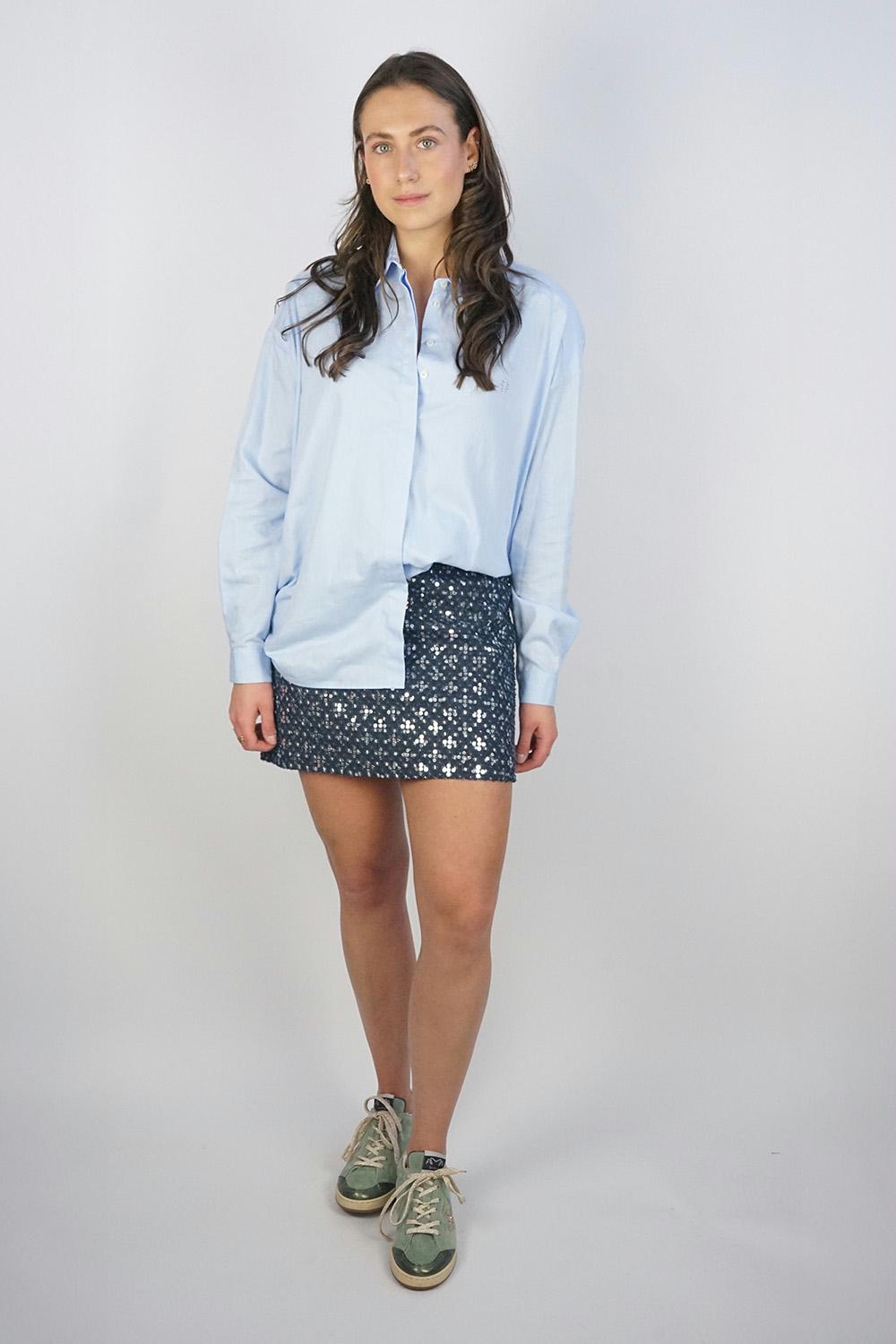 Ottod'Ame - Denim Sequin Mini Skirt
