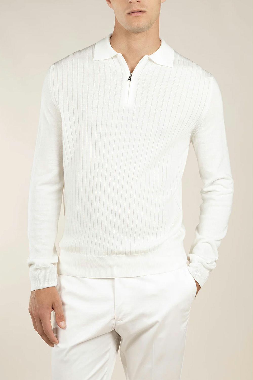 Aurélien - Zipper Wool Polo Jumper