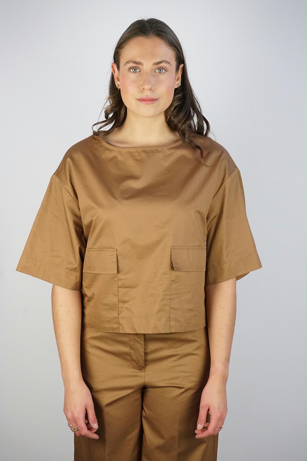 Kaos - Tobacco Poplin Cotton Top