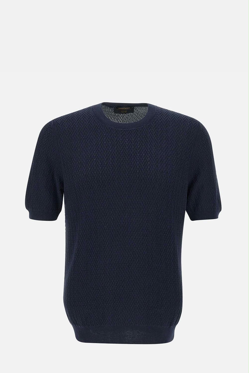 Gran Sasso - Pattern Texture Cotton T-Shirt