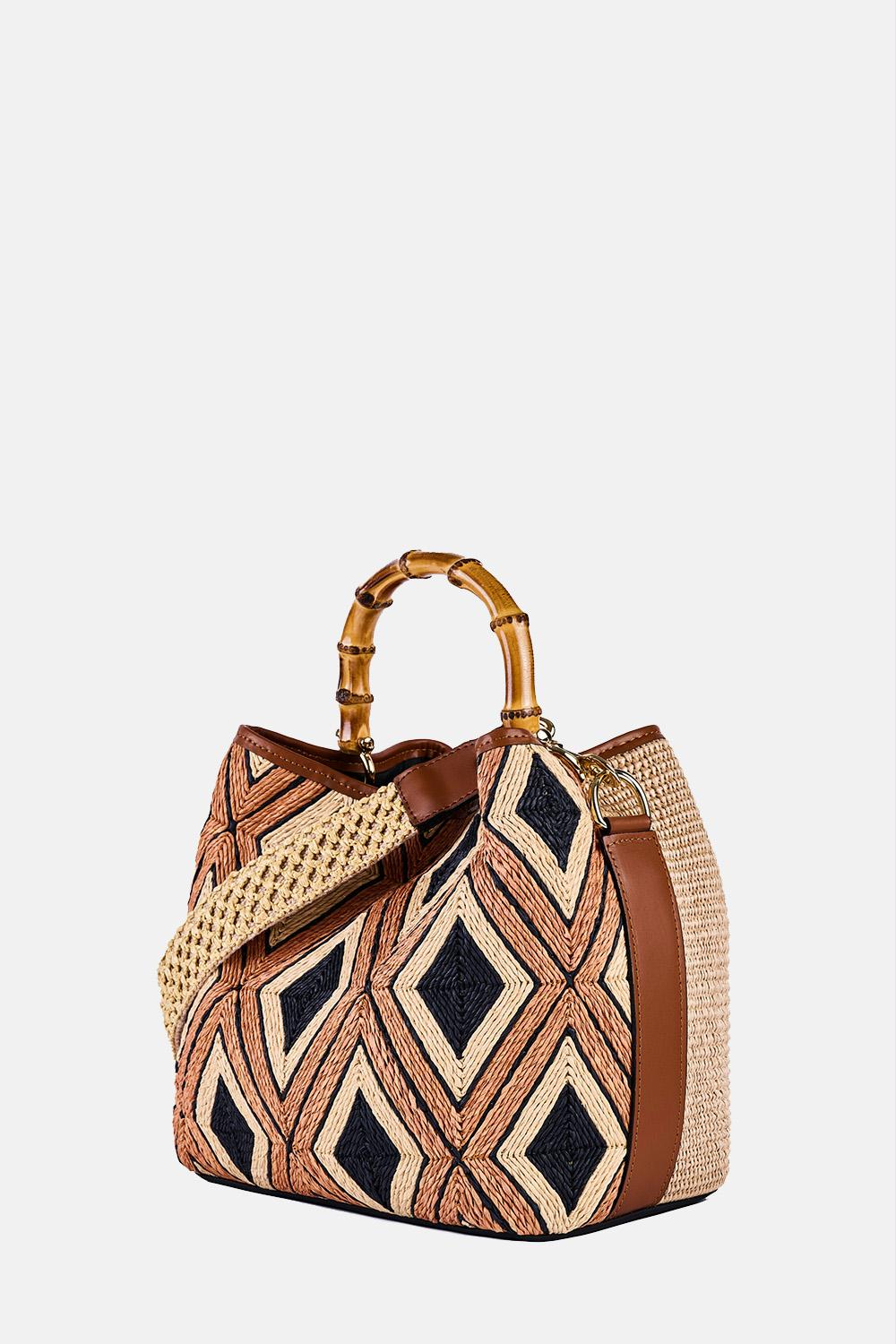 ViaMailBag - Cayos Diamond Raffia Bag