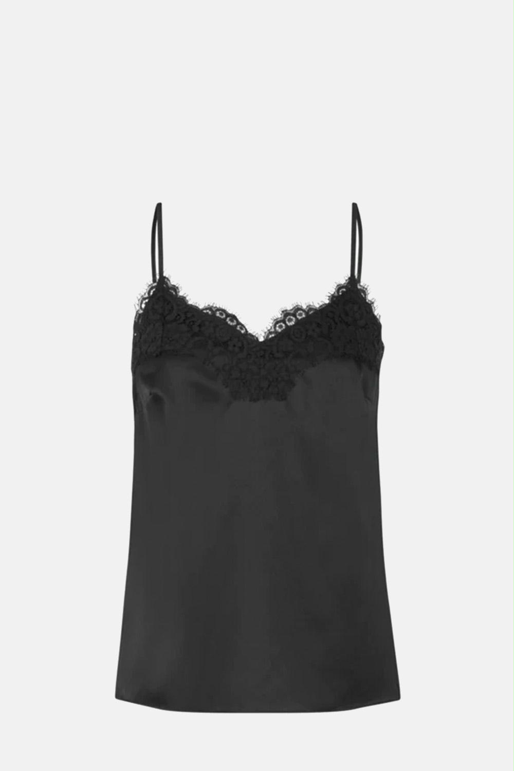 Rosemunde - Jade Strap Lace Silk Top