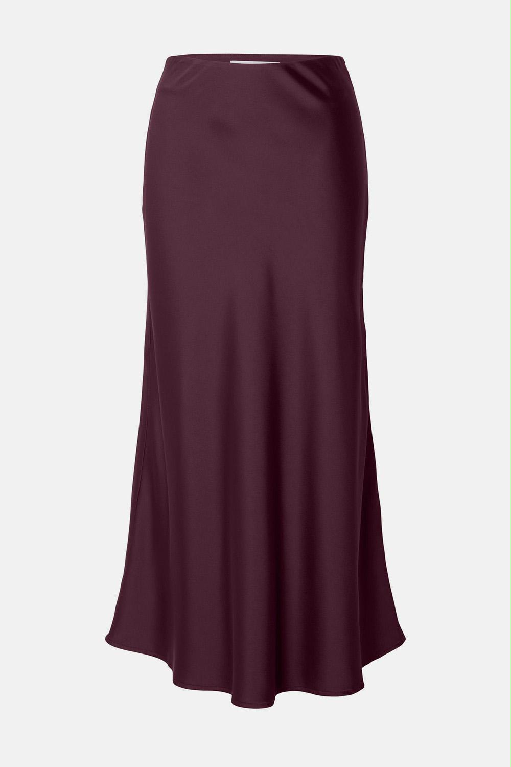 Selected Femme - Lena Satin Midi Skirt