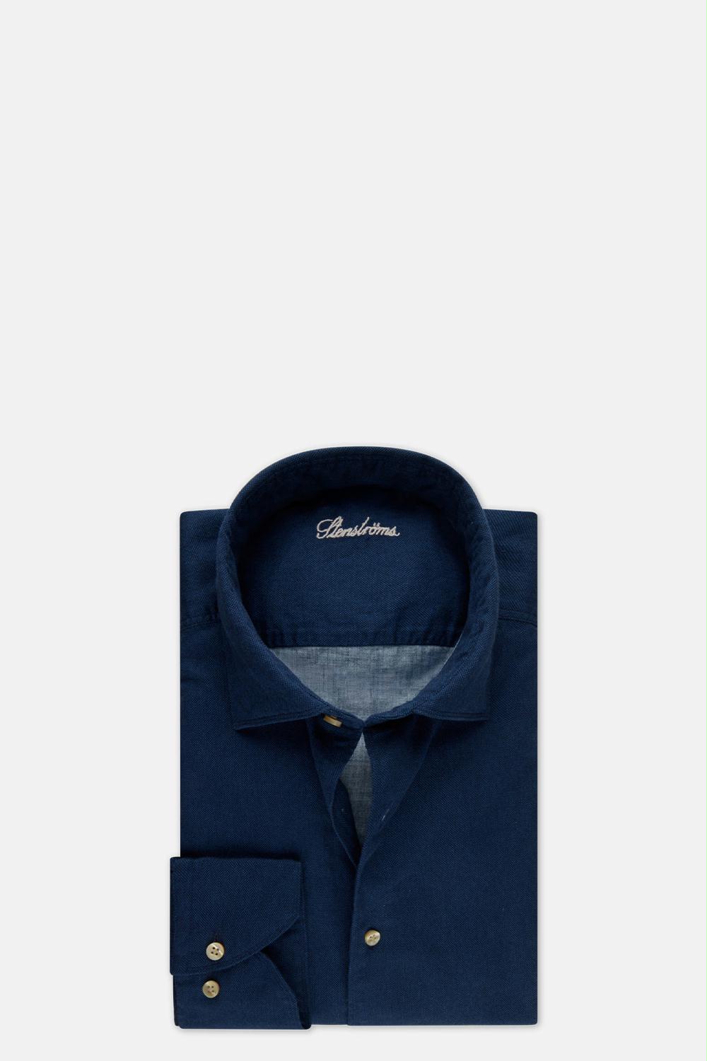 Stenströms - Navy Oxford Slimline Shirt