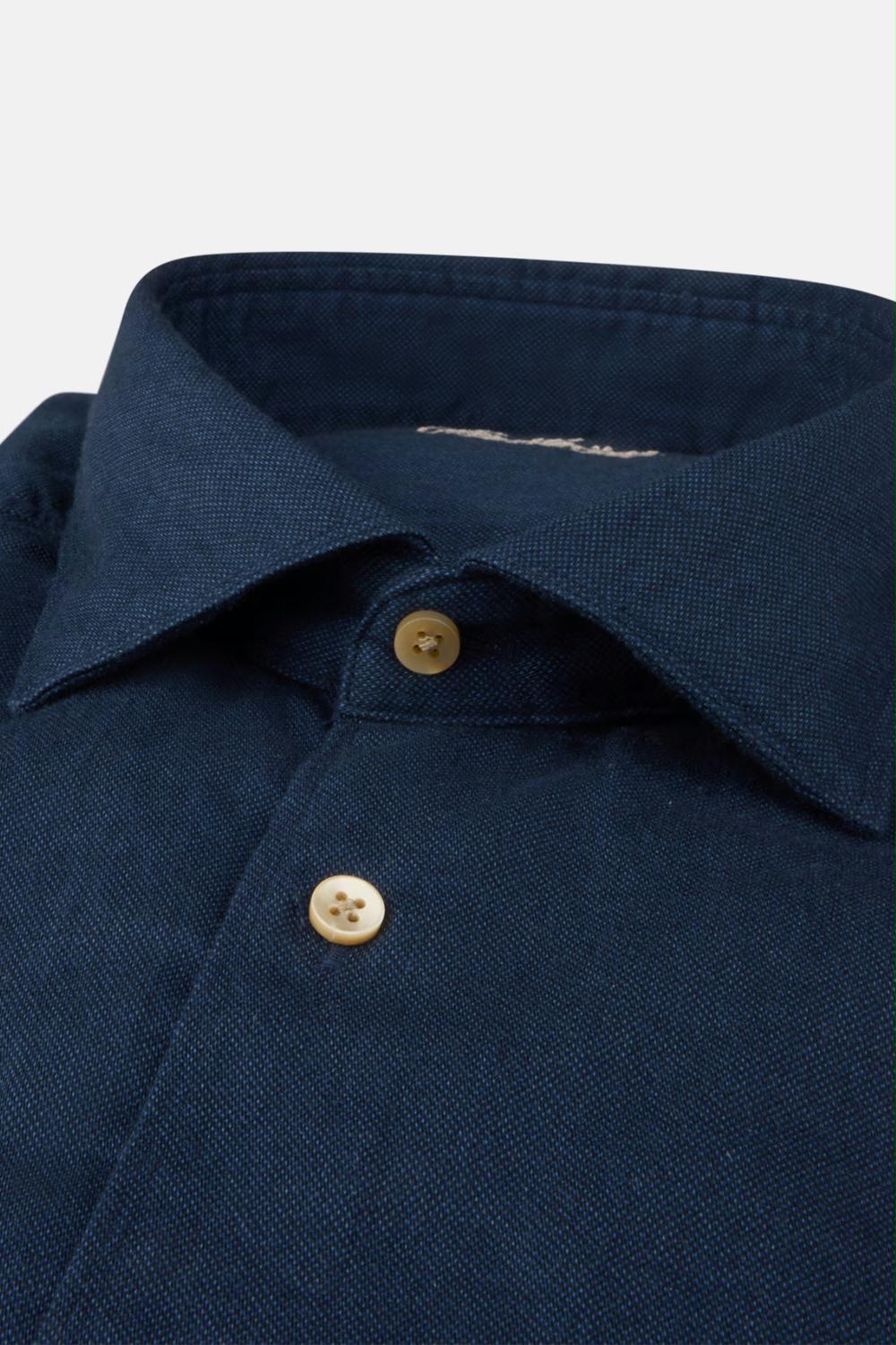Alternative view of Stenströms - Navy Oxford Slimline Shirt